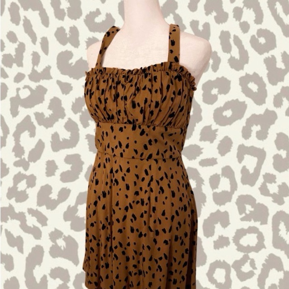 Matix Clothing Company Brown and Black Midi Dress